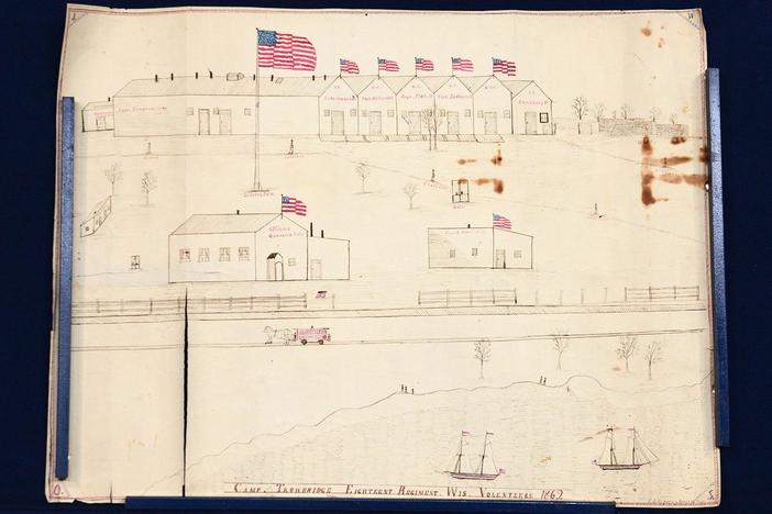 Appraisal: 1862 Wisconsin Civil War Camp Drawing, from Spokane Hour 2.