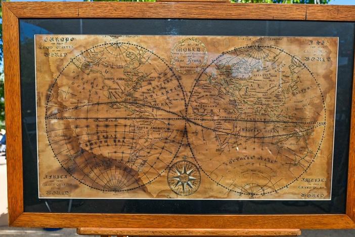 Appraisal: 1791 Jane Young World Map Needlework