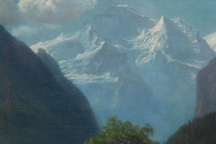 Appraisal: Albert Bierstadt Mountain Landscape Oil, ca. 1875