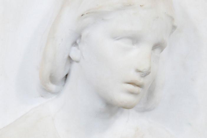 Appraisal: 1864 Erastus Dow Palmer Marble Plaque , from Des Moines Hour 1
