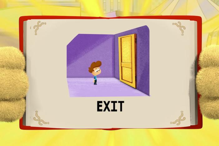 Woofster uses his dictionary power to describe what an "exit" means.