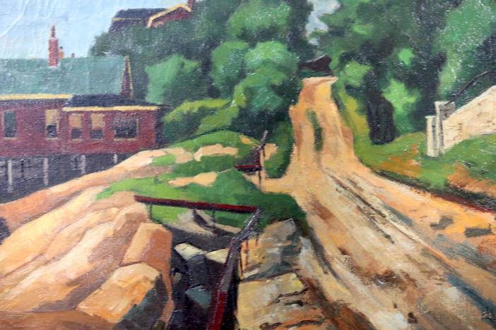 Appraisal: Antonio Martino Oil Painting, ca. 1955, in Harrisburg Hour 3.