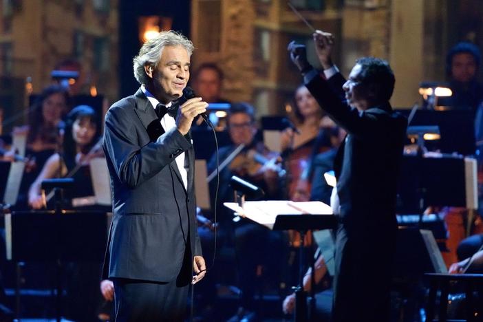The superstar tenor's salute to the movies, with Italian and Hollywood songs and scores.