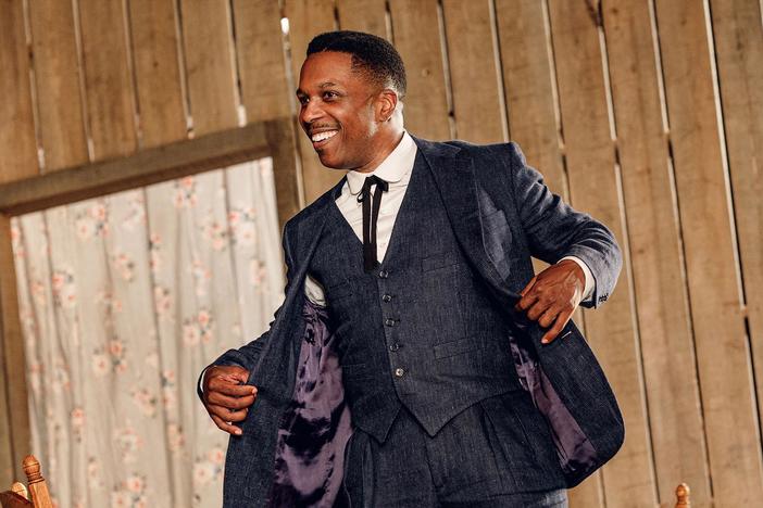 Purlie (Leslie Odom, Jr.) tells Missy about his plan to get his church back.
