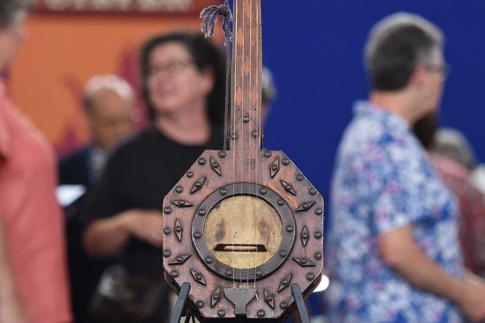 Appraisal: Folk Art Inlaid Banjo, ca. 1900, from Charleston, Hour 2.