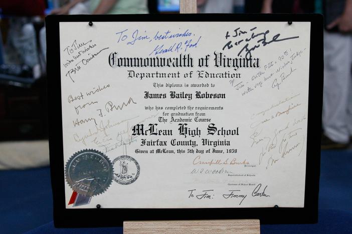 Appraisal: Autographed Diploma with 20th-Century Presidential Signatures.