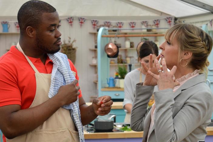 It's the quarter-final of The Great British Baking Show, and just five bakers remain.