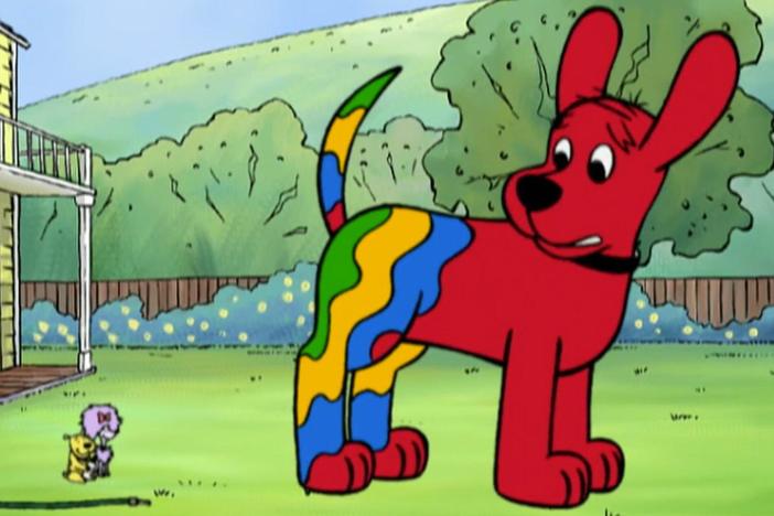Clifford accidentally gives himself a tie-dye bath! / Mary overcomes her stage fright.