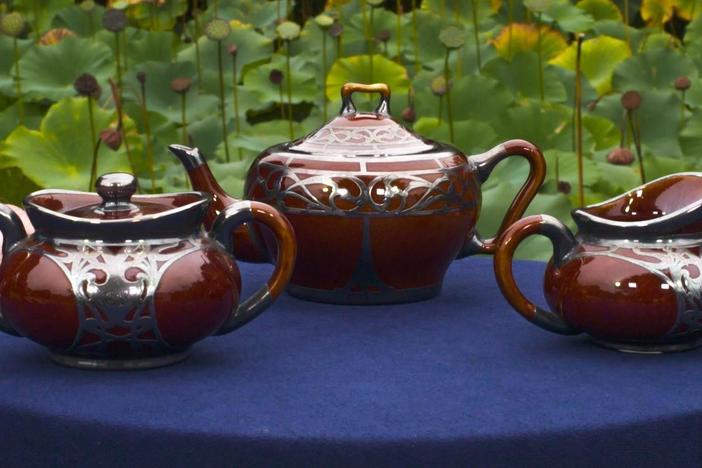 Appraisal: Lenox Tea Service with Silver Overlay