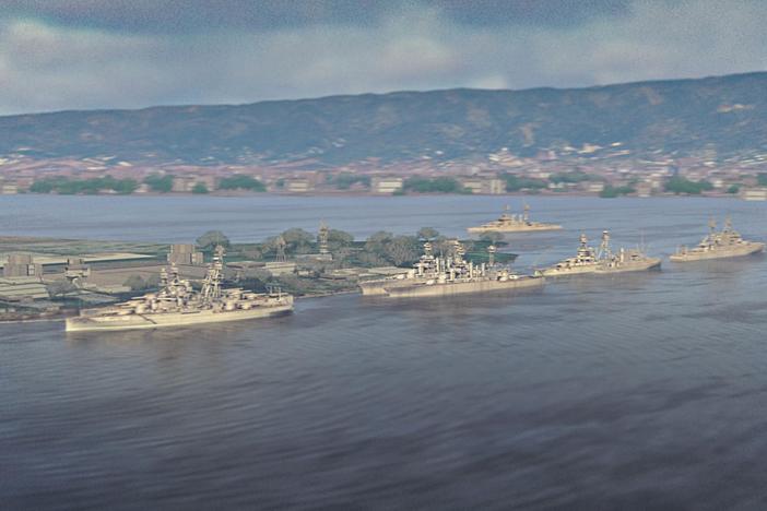 The position of the ships at Pearl Harbor made them an easy target for the Japanese.
