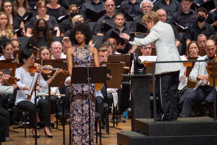 Actor Jaye Ladymore performs a section of Bernstein's "Kaddish" as the Speaker.