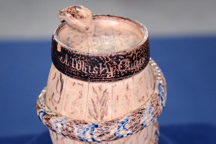 Appraisal: Salt Glazed Stoneware Temperance Keg, ca. 1885, from Little Rock Hr 2.