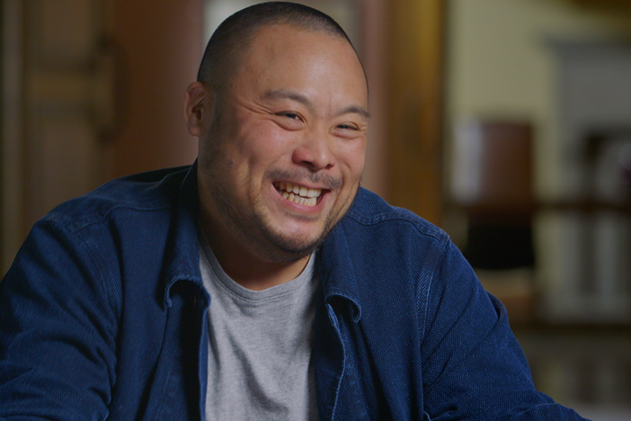 David Chang describes being aware of his parents’ vastly different economic backgrounds.