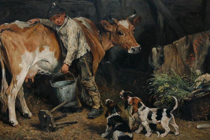 Appraisal: John Emms Oil Painting, ca. 1890, from ROADSHOW's Special: Cats & Dogs.