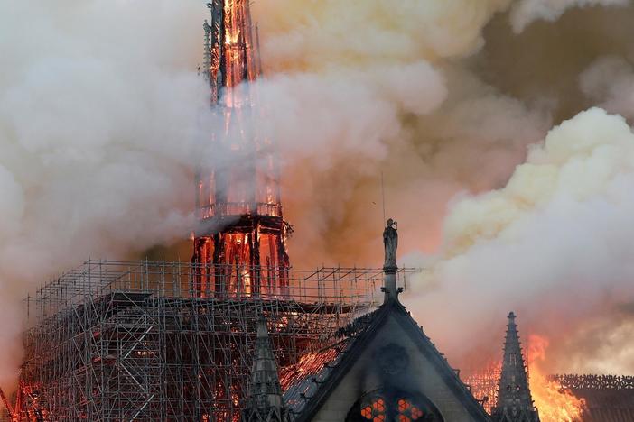 Scientists and engineers fight to save Notre Dame Cathedral after the 2019 fire.