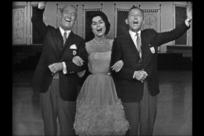 Bing Crosby, Maurice Chevalier and Carol Lawrence sing "Riding High."