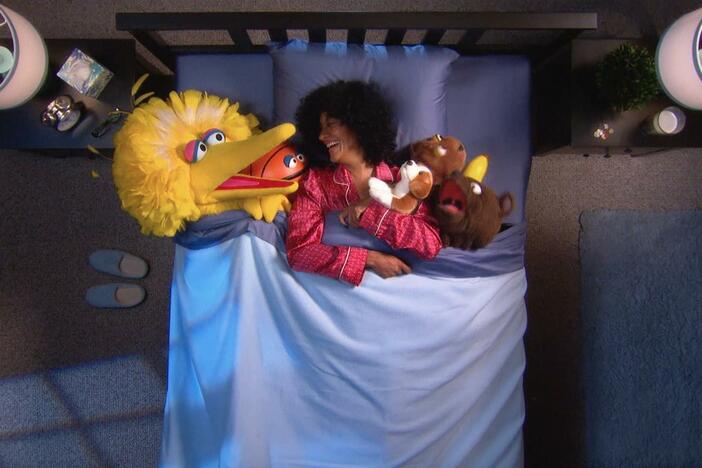 Tracee Ellis Ross is ready for bed. What bedtime things start with B? 