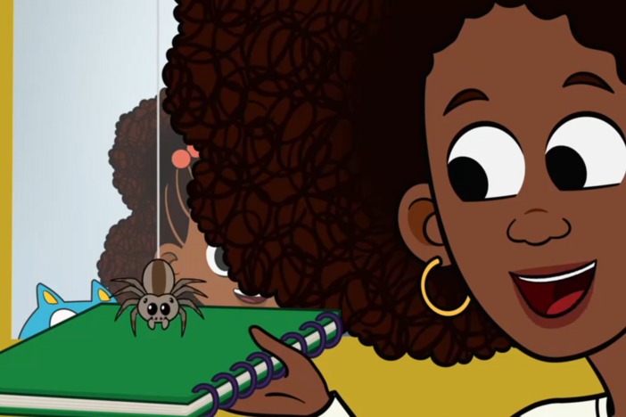Louis gets spooked by a spider, Lydia removes it