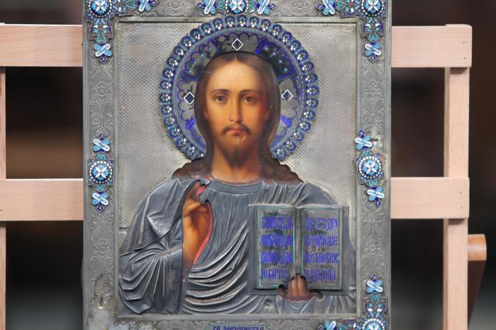 Appraisal: 1892 Silver & Enamel Russian Icon, from Omaha Hr 1.