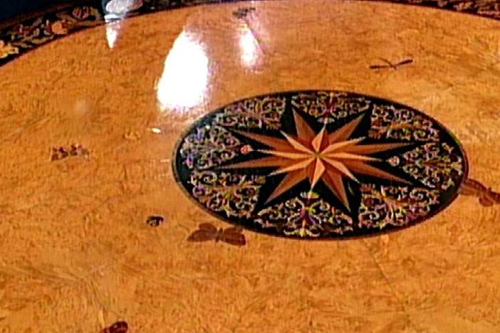 Appraisal: English Marquetry Table, ca. 1880, from Vintage Houston.