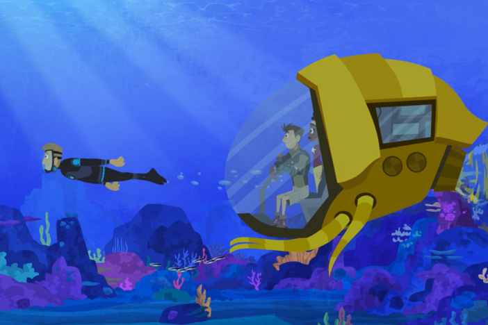 The team meet-up at the beach, where there are mysterious pods all over