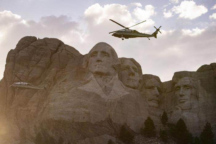 Native Americans protest Trump’s Mt. Rushmore rally