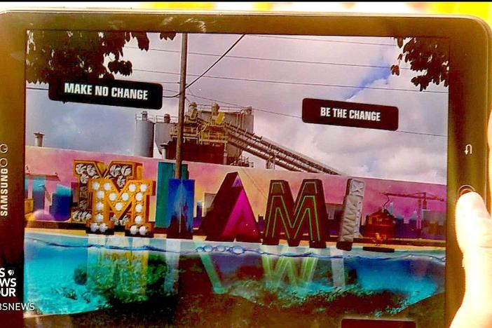 In Miami, a series of murals combines art and technology to warn of climate change