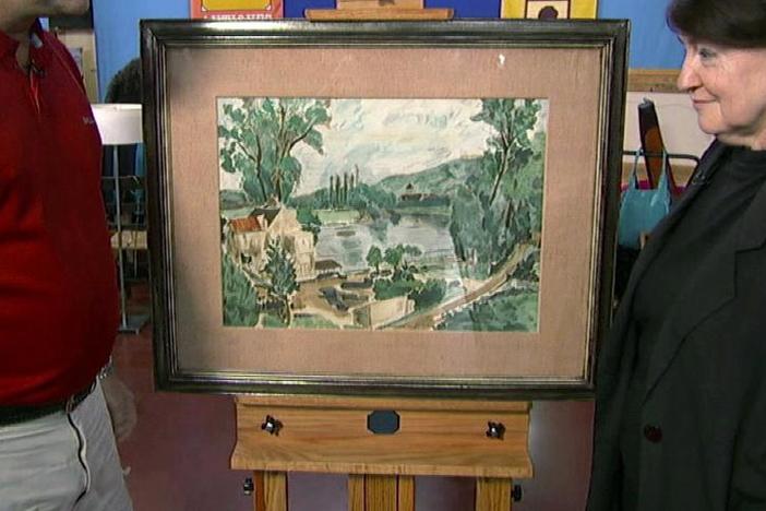 Appraisal: André Dunoyer de Segonzac Oil, ca. 1930, from Corpus Christi Hour 3.