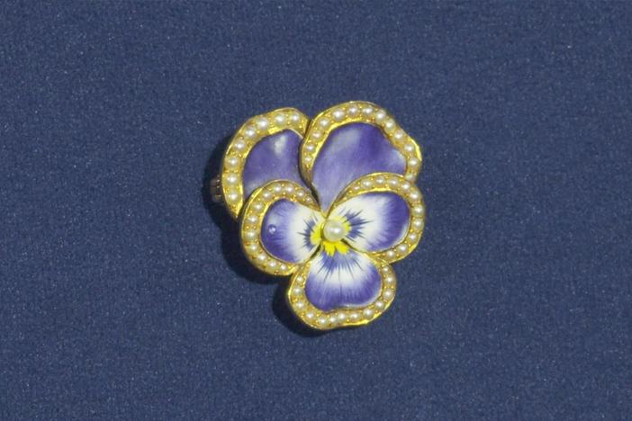 Appraisal: Krementz & Co. Pansy Pendant Brooch, ca. 1900