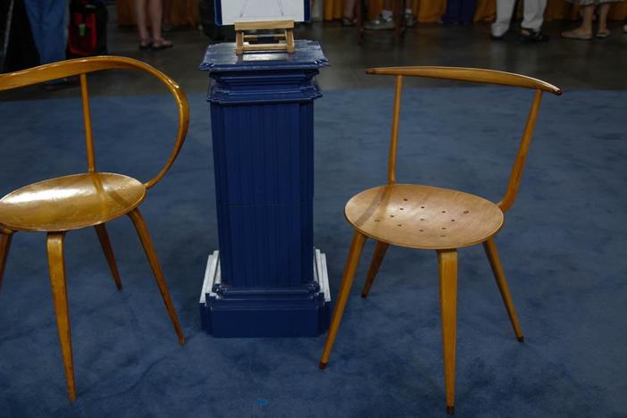 Leigh Keno appraises a prototype George Nelson side chair & Pretzel armchair, ca. 1958.