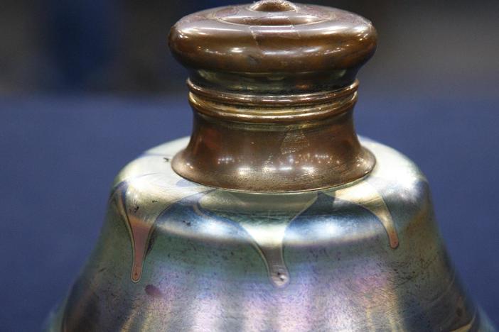 Appraisal: Tiffany Blown Glass Inkwell, ca. 1900