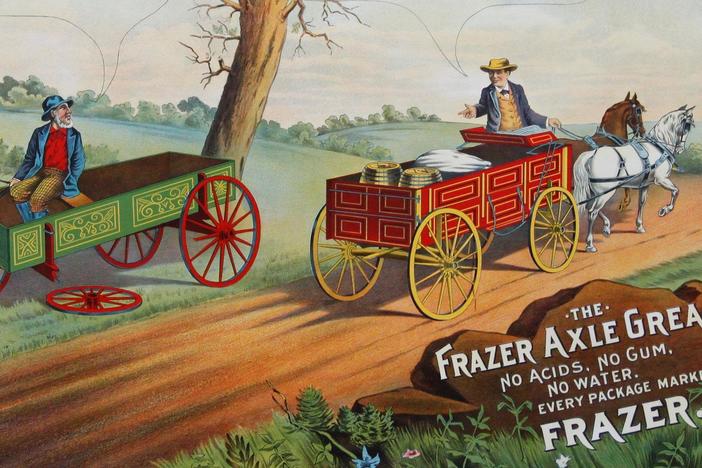 Appraisal: Frazer Axle Grease Advertising Sign, ca. 1900, from Billings Hour 2