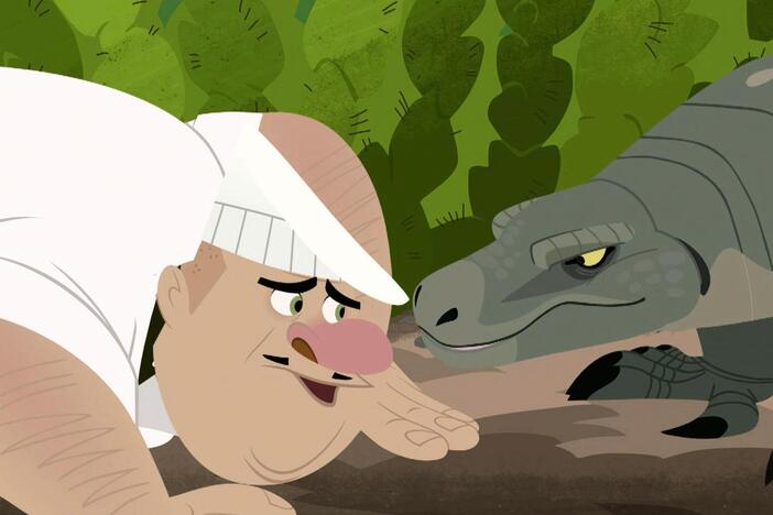 Gourmand and Zac arrive at the island.
