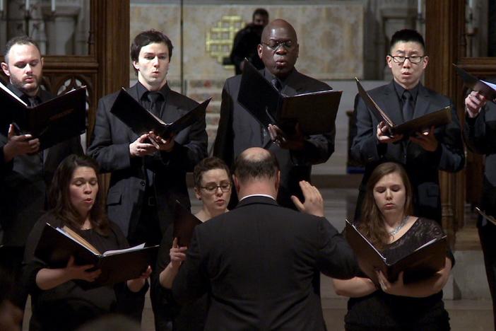 With the chairs removed, the emptiness of the cathedral “brings people to their core."