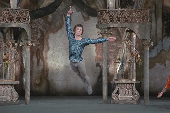 Rudolf Nureyev performs a solo in Swan Lake.