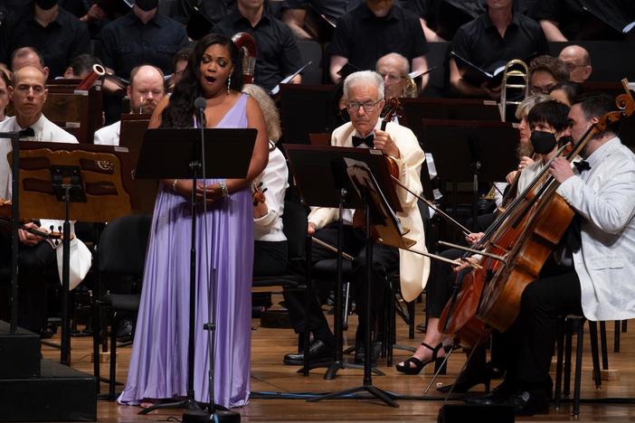 Soprano Janai Brugger performs a section of Leonard Bernstein's "Kaddish."