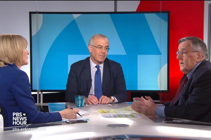Mark Shields and David Brooks join Judy Woodruff to discuss the week's news.