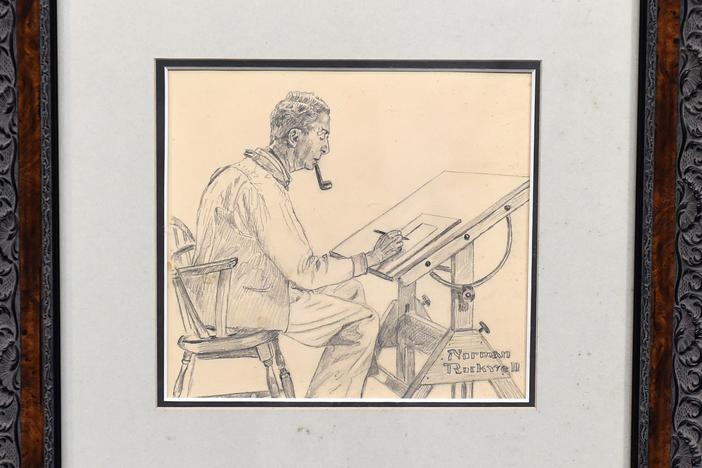 Appraisal: Norman Rockwell Charcoal Self-Portrait, ca. 1976