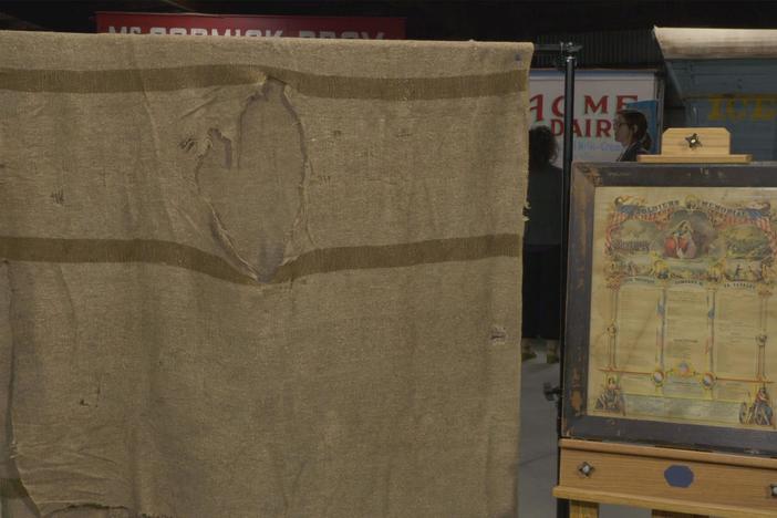 Appraisal: Civil War Blanket & Soldiers Memorial