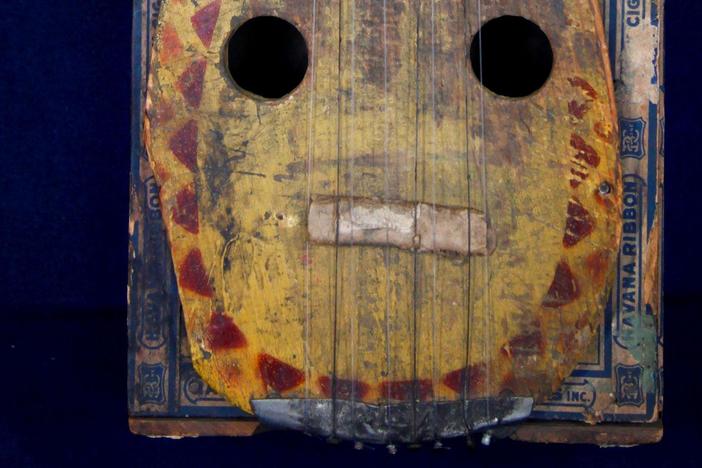 Appraisal: Early 20th-Century Painted Cigar Box Mandolin