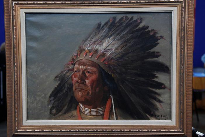 Appraisal: Charles Craig Indian Chief Portrait Painting, ca. 1910, in Phoenix, Hour 3.