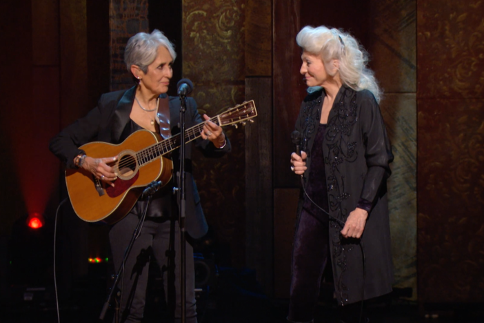 Joan Baez and Judy Collins sing "Diamonds and Rust", a song written by Joan Baez. 