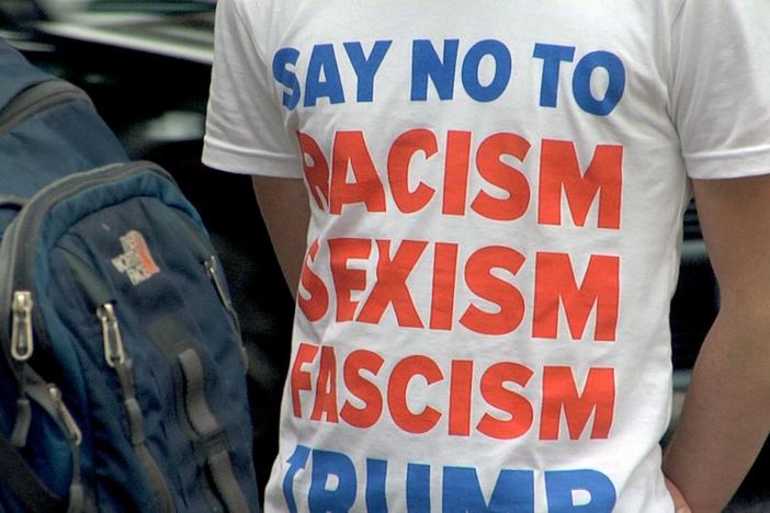 Donald Trump meets with evangelicals while interfaith activists protest his candidacy.