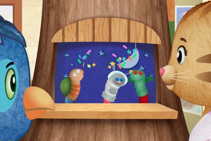 Daniel and his friends make a plan to figure out the story of their puppet show. 