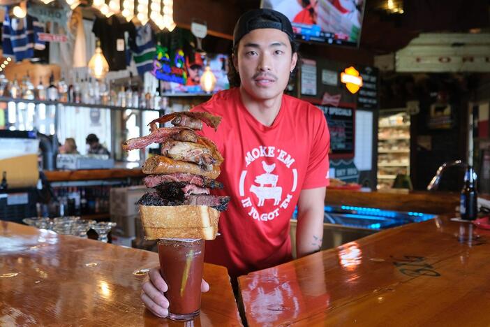 Pati Jinich visits Big Sky BBQ in Alberta to try their legendary Barbecue King Caesar.