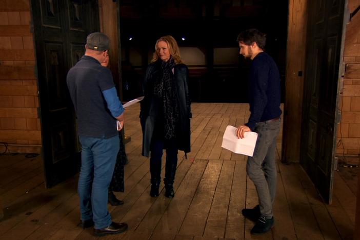 Kim Cattrall meets with Globe  actors to discusses playing Cleopatra's Character. 