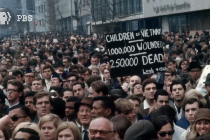 An antiwar activist recalls a large protest march in New York City.