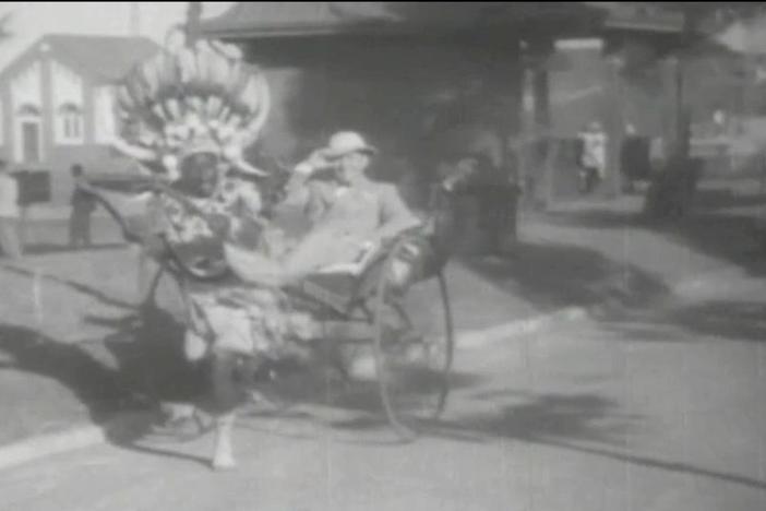 Robert Ripley takes a few rickshaw rides during his world travels. 