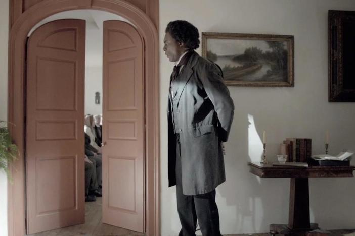 William Lloyd Garrison speaks to a crowd in Nantucket and introduces Frederick Douglass.