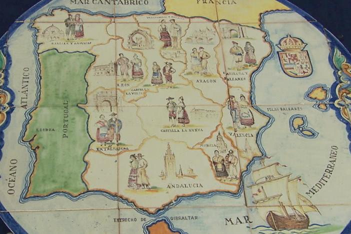 Appraisal: Majolica Tile Map, ca. 1925, from Santa Clara, Hour 3.